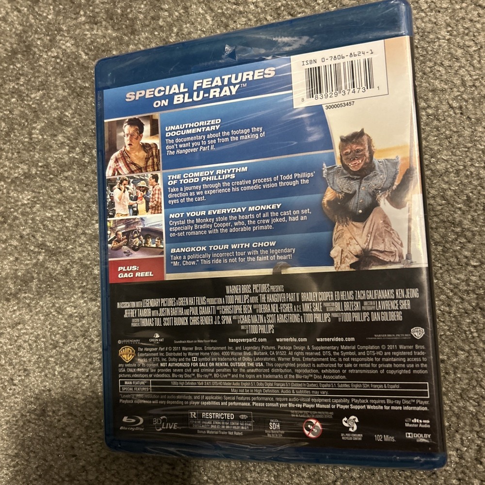 The‎ Hangover 2 Blu-Ray Sealed, New, Bradly Cooper, Ed Helms, Ken Jeong - Picture 2 of 6